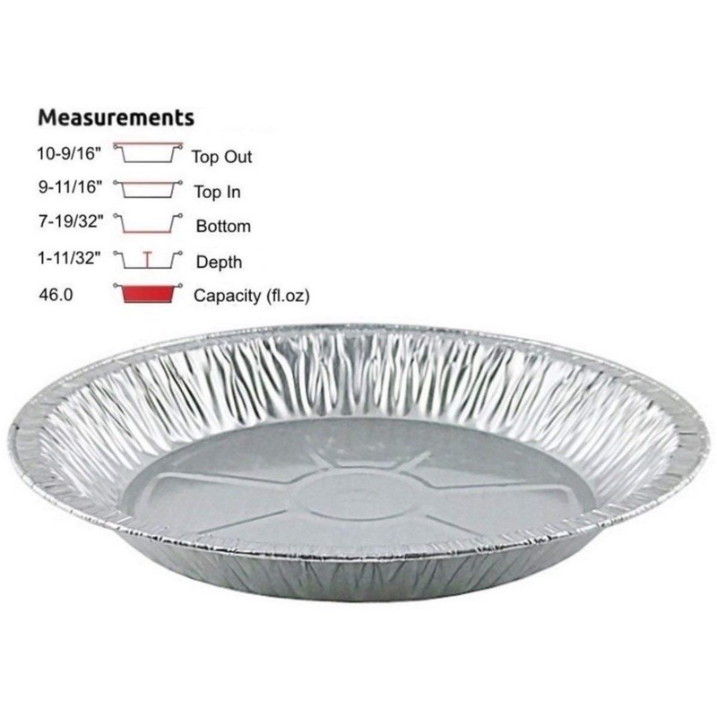 Pactogo 11" Aluminum Foil Pie Pan Extra-Deep Disposable Tin Plates