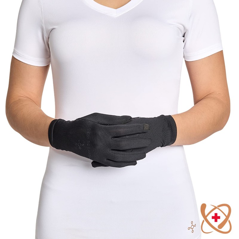Tommie Copper Core Compression Infrared Full Finger Gloves| Non-Slip, Touchscreen