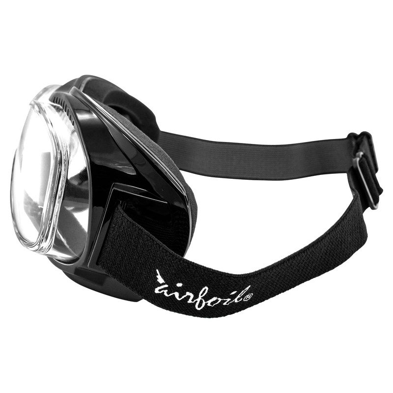 Pacific Coast Airfoil Black Goggles with Anti Fog Clear Polycarbonate