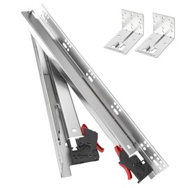 ToBeGreat 1 Pair Bottom Mount Soft Close Drawer Slides 9 Inch 80 lb Capacity Undermount Concealed Rails with Rear mounting Bracket Locking Devices(229mm)