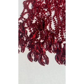 Red Crawfish Mardi Gras Beads New Orleans Seafood Boil Craft Supply Beads