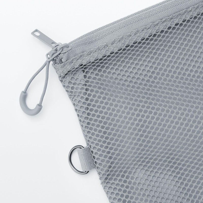 MUJI OHG89A3S Polyester Double Zipper Case, Gray, L