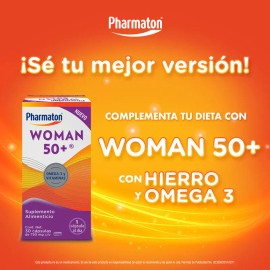 Pharmaton Woman 50 Suplemento Alimenticio para Mujer 30 Cpsulas de 750 mg. Con Hierro y Omega 3, Ayuda a Mejorar la Nutricin Diaria                   