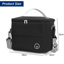 YZDZSW Insulated Lunch Bag, 13L Lunch Bag, Thermal Lunch Tote Bags Water-Resistant Leakproof Soft Cooler Bag for Work Picnic Beach Travel (Black 29 * 20 * 22cm)