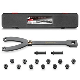Powerbuilt Universal Pulley Holder Tool Kit, Hold Pulleys Servicing Vehicle Belts, Water Pumps, Camshafts, Crankshafts, Clamp - 647876