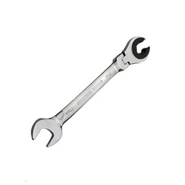SagaSave Ratcheting Wrench Open Flex-Head Open End Double Opening Ratchet Combination Wrench Hand Tool Flare Nut Wrench Silver 14mm