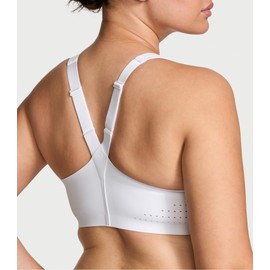 Victoria's Secret Women's VSX Featherweight Max Front Close Sports Bra, High Impact, VS White, 34C