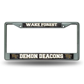 Wake Forest Demon Deacons - 12" x 6" Standard Size - Chrome Metal License Plate Frame