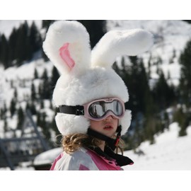 Rabbit Ski Helmet Cover for Kids & Adults. Crazy Large Flexible Ears