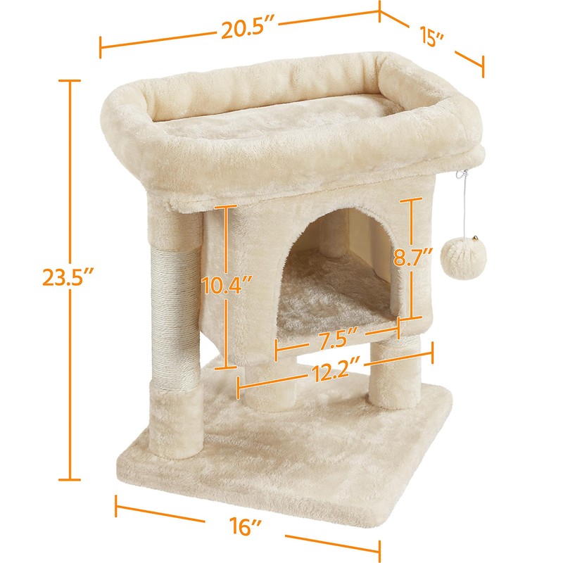Topeakmart Cat Tree with Extra Large Plush Perch, Soft Cat