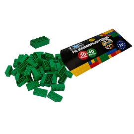 CMC imports 150 Clamping Blocks, Building Blocks, 2 x 4 Nubs, Compatible 8 Nubs, Free Selection, 34 Colours (180 - Green)