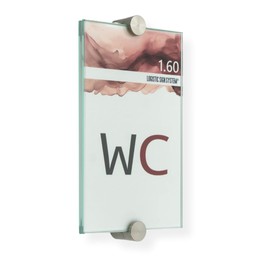 Logistic Sign System Vitrum K2 Glass Door Sign, Clamp Holder (100/160 mm)