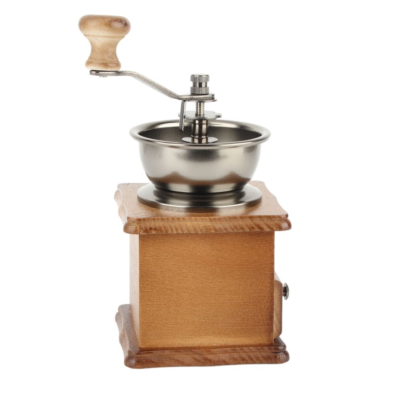 Manual Coffee Bean Grinding Machine Solid Wood and Metal Vintage
