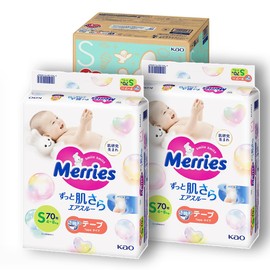 Merries Diapers Bundle with Americas Toys Wipes – Baby Diapers Tape Type Safe Materials, Indicator Prevents Leakage, Ultra-Soft for Tummy Packaging May Vary