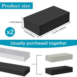 Gyykzz 2 Pack Black Extension Connector for Stainless Steel Flat Handrail, Rectangular Hand Rail Fitting for Top Cable Railing, High Strength POM Connecting Block for Stair Horizontal Handrail