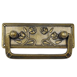MuDuJia 4-Pack 2 1/2" Antique Brass Bail Drawer Pull Hanging Pulls Drop Swing Handles Cabinet Knob Hardware 64 mm 2.5" Centers (4)