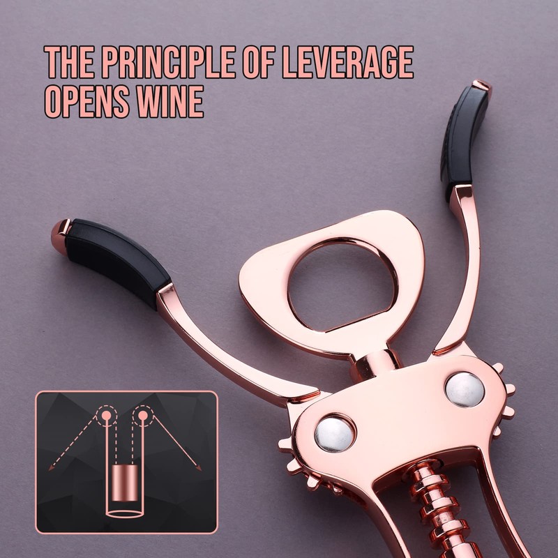Drincarier Wine Opener, Zinc Alloy Premium Wing Corkscrew Wine Bottle