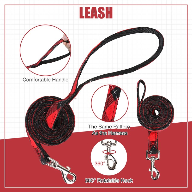 PUPTECK Dog Harness and Leash Set for Small Medium Dogs