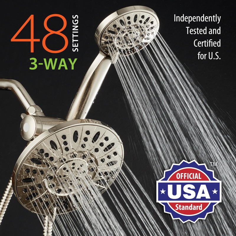 AquaDance 7" Premium High Pressure 3-Way Rainfall Combo with Stainless