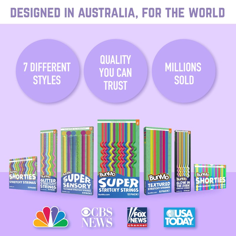 BUNMO Sensory Toys Stretchy Strings for Toddlers 3+ - Stimulating