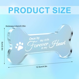 Tinoaly Memorial Ornament Pets Made of Crystal, 12.5 x 6 cm Memorial Ornament for Pets, Gifts for Loss of a Dog or Cat, Keepsake for Dogs and Cats, Sympathy Gift (Bone)