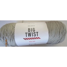 BIG TWIST ACRYLIC VALUE YARN. Soft Grey