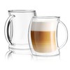 JoyJolt Caleo Collection Double Wall Insulated Glass Coffee Cups (Set