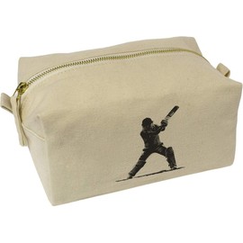 'Cricket Player ' Canvas Wash Bag/Makeup Case (CS00042289)