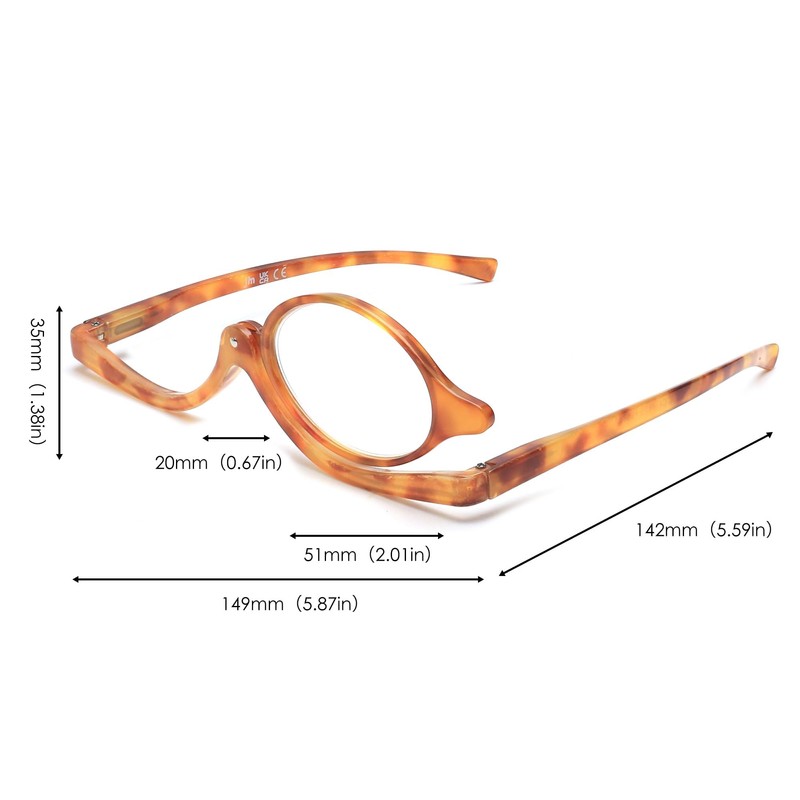 JM 2 Paar Make-up Lesebrille Vergrößern Flip Down Kosmetikleser für