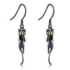 Black Cat Earrings 925 Sterling Silver Cat Hanging Earring Animal