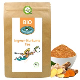 Organic Ginger Turmeric Tea 500 g - Ayurvedic Vitality Tea - Traditional - Refreshing - Light Sharpness - for Body and Mind - Peppermintman
