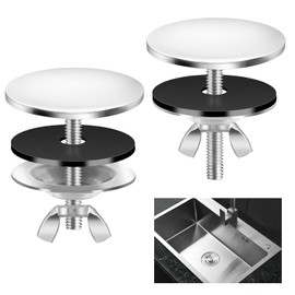 2PCS 2 Inch Sink Hole Cover, Stainless Steel Kitchen Sink Hole Cover & Faucet Hole Cover/Plug, Sink Hole Cover Plug, Metal Kitchen Sink Tap Hole Plate Stopper Blanking Metal Plug