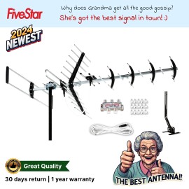 For Channel Master 2025 New Directional VHF UHF Outdoor Digital HD TV Antenna OTA + Pole + Splitter