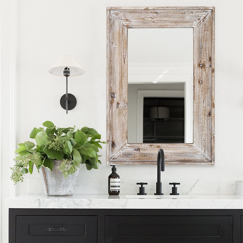 EMAISON 36 X 24 inch Wall Mount Wood Frame Bathroom