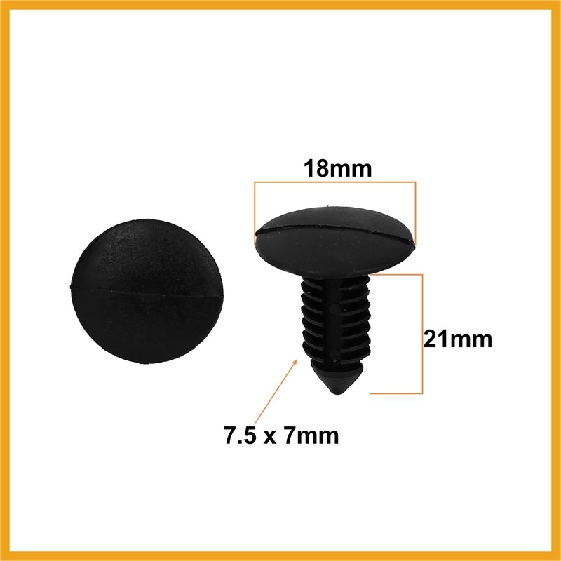 Partuto 6.5mm x 6mm Hole Plastic Car Splash Guard Fir