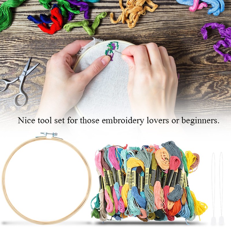 100Pcs/Set DIY Crafts Colorful Threads Embroidery Pen Punch Needle Kit
