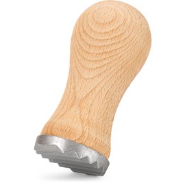 EVERYJOY Wooden Meat Tenderiser with Metal End (Brown, 11 cm/Round)