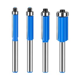 4Pcs Top End Bearing Flush Trim Router Bit, 1/4 Inch Shank Template Pattern Flush Trimming Router Bit Woodworking Milling Cutter Tools 1/4" 5/16" 3/8" 1/2"