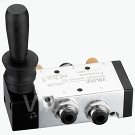 VIILOCK Pneumatic Air Hand Lever Valve, 5 Way 2 Position 3/8”NPT Solenoid Valve Manual Control Direct Driving Type Push-Pull 4H310-10