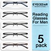 EYECEDAR 5 Pack Premium Blue Light Blocking Reading Glasses Men