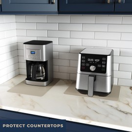 GASARÉ, Extra Large, Thick, Silicone Mat for Kitchen Counter, Heat Resistant Mat, Countertop Protector, Non-Slip, Easy to Clean, 16 x 12 Inches, Taupe