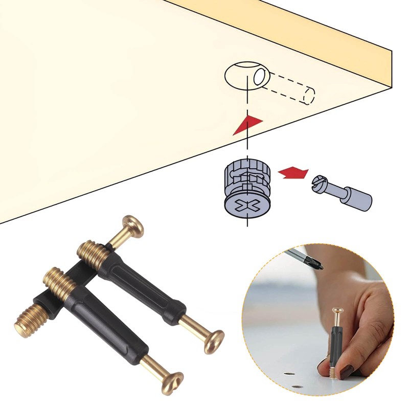 50 Sets 3-in-1 Furniture Connectors, Eccentric Cam Locks for Furniture