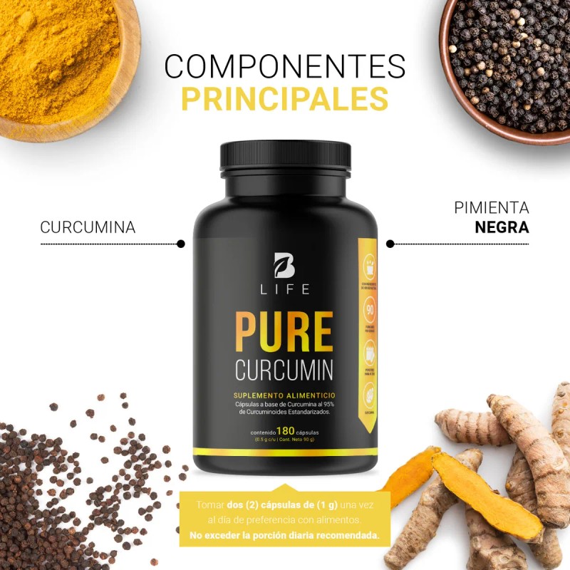 B‑Life Pure Curcumin | Cúrcuma Pura al 95 % + Pimienta