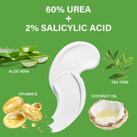 Urea Cream 60 Percent for Feet, Foot Cream for Very Dry Feet, Cracked Heels, Hard and Dry Skin, Foot Moisturiser, 5.29oz/150g