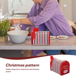 DOITOOL 1PCS Creative Mailbox Shaped Christmas Storage Tins for Candy,or Cookies Containers Small Empty Candy Box for Christmas Day Delivery or Stocking Stuffer