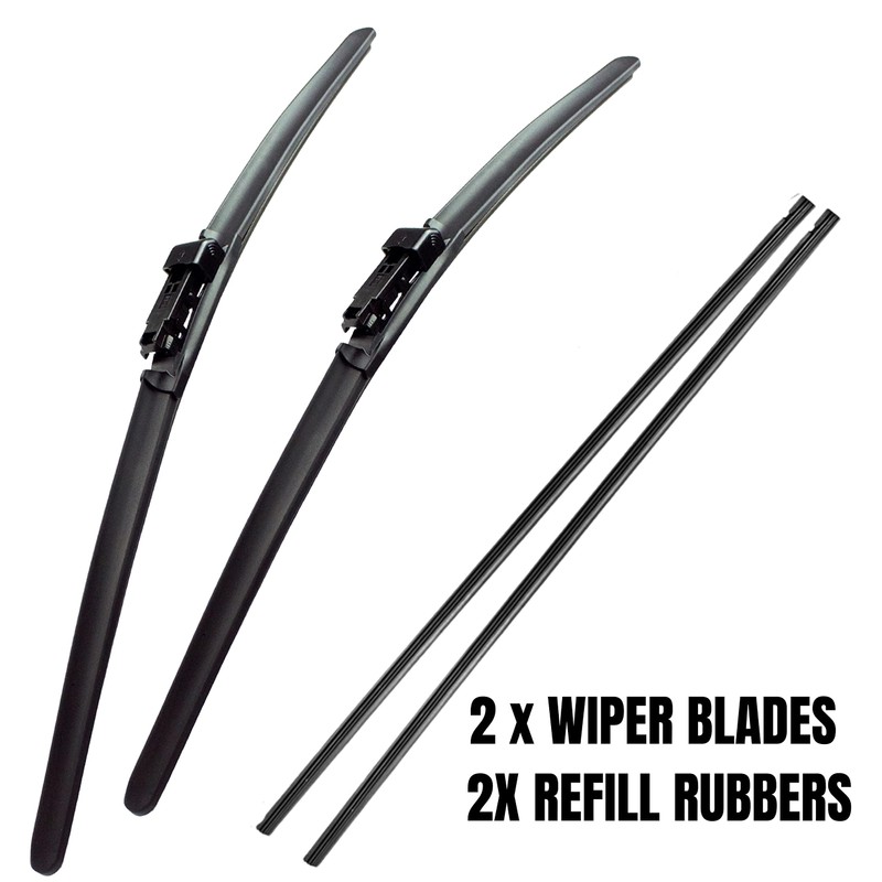 Fits Jaguar XF 2008-2014 All Season Wiper Blades With Extra