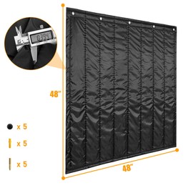 Sound Absorbing Blanket, 48"H x 48"W Sound Dampening Curtain, Reduce Noise and Blackout, Recording Studio Acoustical Treatments, 0.4" Thickness, Black