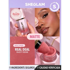 SHEGLAM Makeup - Color Bloom Liquid Blush Matte Finish - Long-wearing Waterproof Gel-Cream Blush with Sponge Tip Applicator (Real Deal)