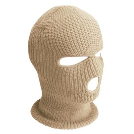 Winter Ski Mask 3 Hole Knitted Skull Balaclava Beanie Hat for Outdoor Sports winter warm face mask - Color: BLACK