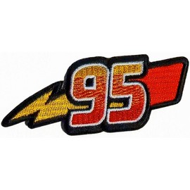 95 Thunderbolt Racing McQueen Embroidered Patch - Iron on or sew 3.5" X 1.5" D024